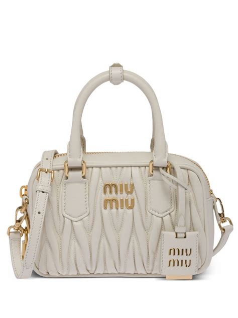 miu miu tan leather small shoulder bag|farfetch mini miu bags.